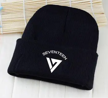 Kpop sedemnajst logotip tiskanja klobuk unisex k-pop kapa za zimske hip hop gorro