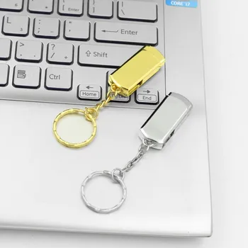 Srebrna zlata iz Nerjavečega Jekla, USB Flash Disk 8GB 16GB 32GB 64GB 128GB Pen Drive Pomnilnika Flash Kartico, Pomnilnik, Disk, USB Ključek
