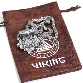 Nordijska viking odin krokar thor kladivo Mjolnir stainles jekla, ogrlico, obesek