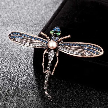 Zlxgirl nakit blagovne Znamke Nosorogovo Dragonfly Broške Za Ženske, Otroci, imitacije biserov Metulj Insektov Broška klobuki opremo