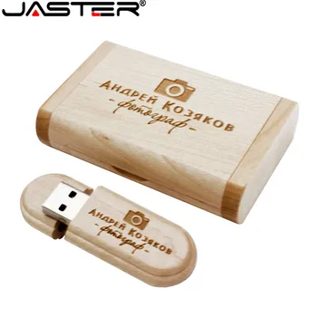 Jaster univerzalno USB2.0 lesa bukev in javor flip polje majhne ovalne w006 USB disk ljubezen USB flash drive majhno darilo 16GB 32GB