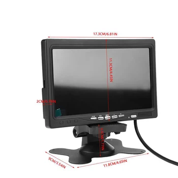 7 palčni TFT LCD Avto Monitor 12V Zaslon 800x480 HD Zaslon Univerzalni Avto Rear View Camera Monitor s Stojalom in 2 AV Vhod
