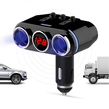12V 24V LED Avto Vžigalnik Vtičnico USB Adapter za Polnilnik Auto Dodatki Za Mobilni Telefon DVR USB Avto Polnilec za Ločevanje Plug