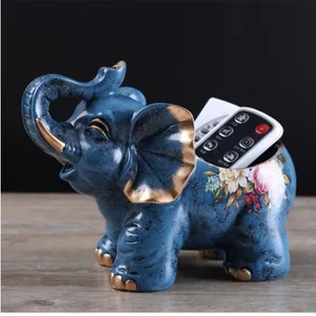Evropski slog živali slon obrti kip, home office namizno dekoracijo darilo, ključ škatla za shranjevanje