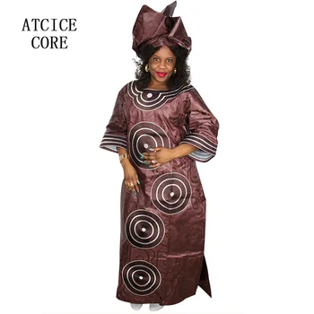Dashiki obleke afriške obleke za ženske bazin riche vezenje design obleko dolgo obleko z šal dveh osebnih računalnikov en niz