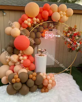 DIY Pastelnih Macaroon Krema Breskev Baloni Garland Arch Kit Coral Red Cofe Ballon Poroko, Rojstni dan Baby Tuš Stranka Dekoracijo