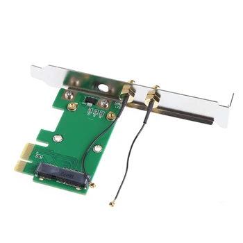 Brezžični Wifi Post Kartico Mini PCI-E PCI-E 1X Namizje Adapter + 2 Antene Širitev Adapter Plošče za Računalniško ohišje