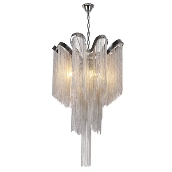 Nordijska Tassel Verige Lestenci svetila za Dom luces led decoracion Srebro Resast, obesek visi svetilka luč napeljave