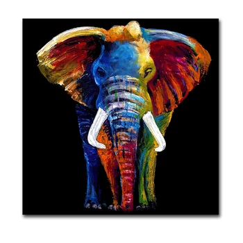 GOODECOR Povzetek Oljna slika, Tisk na Platno Živali Wall Art Plakati Dekorativni Akvarel Slon Slike za dnevno Sobo