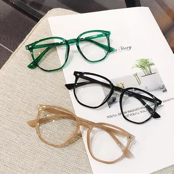 Unisex Riž Oblikovalec Zeleni Krog Očal Okvir Jasno, leče za Očala Ženska Očala, Optično Okvirjev Moških Modra Svetloba Blokiranje Očala
