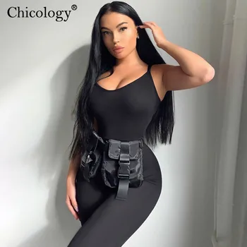 Chicology bodycon športne jumpsuit dolge hlače hlače sxy brez rokavov 2020 poletne ulične priložnostne ženska elegantna dama oblačila