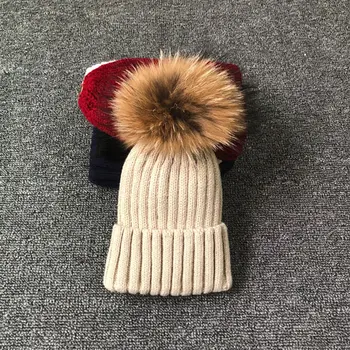 Otroka, zimske kape Vroč modni klobuki za fanta in dekleta Visoko kakovostne zimske beanies krzno pom pom klobuk