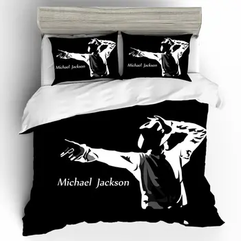 DIY Michael Jackson Posteljnina Določa Rjuhe Kritje Domačega Tekstilnega Eno Kraljica Kralj Velikost Posteljnina Nabor Pillowcases Posteljno Perilo