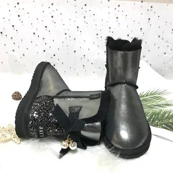 2020 moda tassel verodostojno ovčje usnje sneg škornji naravnega krzna zimski škornji ženske toplo volne škornji ženske škornji