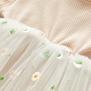 2020 Novo Poletje Newborn Baby Dekleta Čipke, Vezenine Obleko Romper En Kos Baby Toddler Cvet Deklet Jumpsuit Korejski Japonskem Slogu