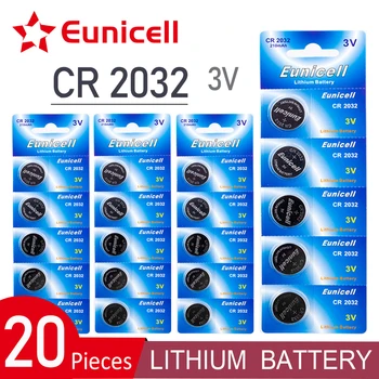 Eunicell 20pcs 2021 Novo 210mAh CR2032 CR 2032 Celice Kovanec Gumb Baterije KCR2032 5004LC ECR2032 3V Litijeva Baterija Za Gledanje Igrača