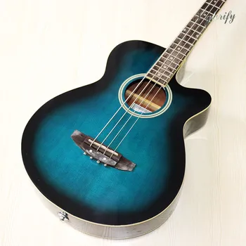 Park 4 string modra akustična električna bas kitara 43 palčni cutway design 21 prečke z EQ akustični bas kitara visokega sijaja