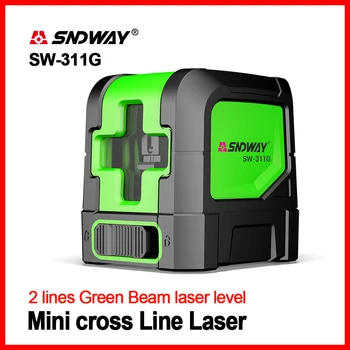 SNDWAY Laserske libele Zelena Self Izravnavanje Navpično Vodoravno Križ Rdeča Linija 2 linije Laser Leveler