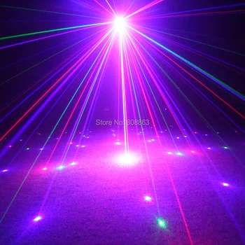 ESHINY MINI Daljinski RGB Laser 8 Velikih Vzorcev Projektor DJ Ples Disco Bar Doma Stranka Božič Razsvetljavo Učinek Light Show N7T185