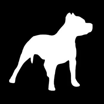 Aliauto Smešno Lep Avto Nalepke Pit Bull Dog Silhueto Dekoracijo Vinil Nepremočljiva zaščito pred soncem Nalepko Črna/Srebrna,14 cm*13cm