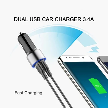 VOXLINK Dvojno USB avto polnilec 5V3.4A za iPhone, iPad, Samsung Galaxy, HTC Xiaomi Huawei hitro polnilnik avto polnilec adapter za v avto