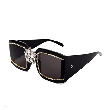 2020 Letnik Kvadratnih Sončna Očala Ženske Trendy Oblikovalci Diamond Enem Kosu Sončna Očala Moških Retro Nosorogovo Vintage Sončna Očala