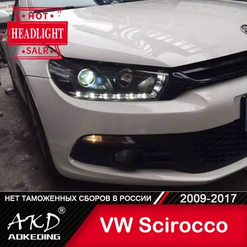 Za Avto VW Scirocco Glavo Svetilka 2009-2017 Avto Opremo meglenke Dan Teče Luči DRL H7 LED Bi Xenon Žarnica Scirocco Žarometi