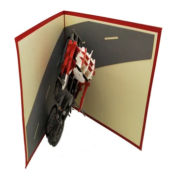 Tako Kul!Ustvarjalne Božiček Vožnja Motocikla Vesel Božič Novo Leto Carving Pozdrav 3D Papir, Kartice Božič Dekoracijo 2020
