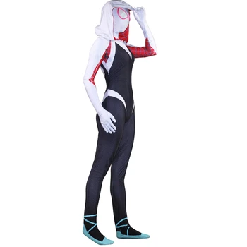 Nova 3D Ženske Gwen Stacy Cosplay Kostum Zentai Superheroj Obleka, Obleka Jumpsuits