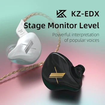 KZ EDX Kristalno Barve 1DD Dinamične Slušalke HIFI Bas Čepkov V Uho Zaslon Slušalke Šport šumov Slušalke za ZST X