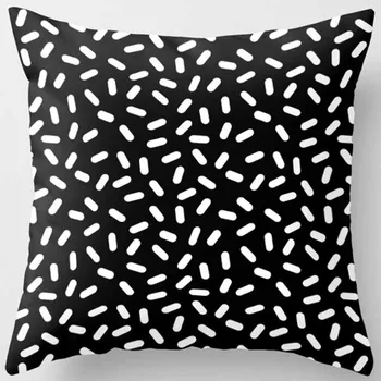 Vroče prodaje lepoto črna bela siva vzglavnik dvojno straneh vzorec kvadratnih blazino primerih doma ustvarjalni barve blazino kritje 45*45 cm