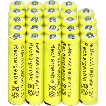 2/4/10/20/24/30pcs AAA baterije Večino Nikelj-Hidridne baterije za ponovno Polnjenje NI-MH 1800mAh 1,2 V Rumeno