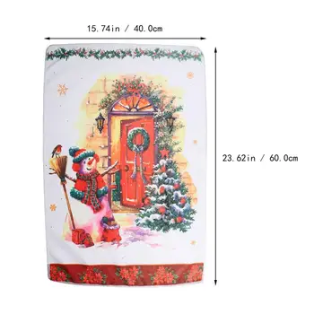 3Pcs Božič Natisnjeni Čaj Krpo Plitev Vlaken Čaj Brisače Božično zabavo Tabela Napkin (Naključno Slog)