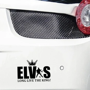 Volkrays Osebnost Avto Nalepke Elvis Presley Long Live The King Pribor Reflektivni Vinilne Nalepke Črna/Srebrna,9 cm*14 cm