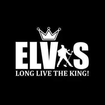 Volkrays Osebnost Avto Nalepke Elvis Presley Long Live The King Pribor Reflektivni Vinilne Nalepke Črna/Srebrna,9 cm*14 cm