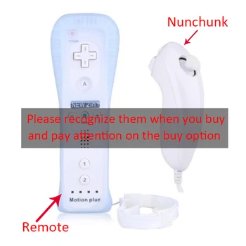 Črno Zgrajena v Motion Remote Plus Nunchuck Krmilnik + Primeru za za Nintendo Wii