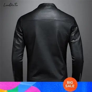 LANDISTO vroče prodaje moški suknjič usnjeno jakno za moške style moški PU usnjena jakna moški oblačila Motornih slog