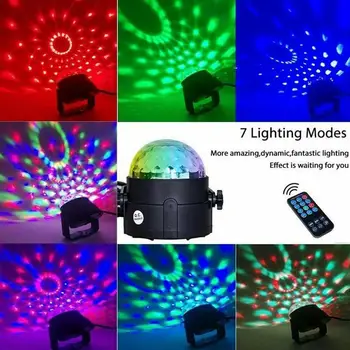 LED Luč Disco RGB Projektor Luči Pisane DJ Magic Ball Lučka (EU Vtič)