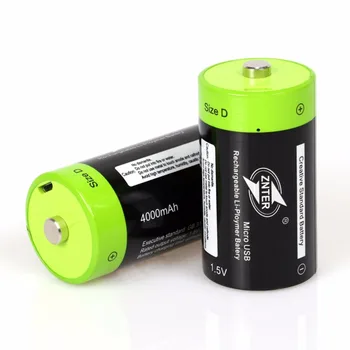ZNTER 1,5 V Baterija 4000 mah Micro USB Polnilne Baterije D Lipo LR20 Baterije Za RC Fotoaparat Brnenje Pribor Dropship