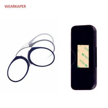 WEARKAPER Patent Sponka za Nos Prenosni SOS Obravnavi Očala s Telefonom, Stojala za Očala Primeru Mini Denarnice Pince Nez Optika 1.0-3.0