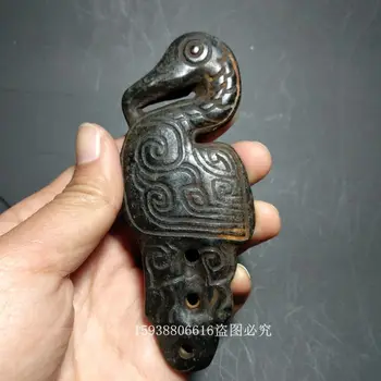 Kitajski Stare Rdeče gorsko kulturo zbirka železove Meteorite vklesan orel OBESEK