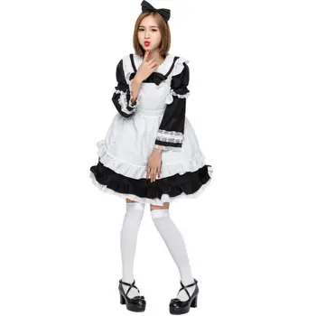 Vroče Prodaje Seksi Francoska Služkinja Kostum Sladko Gothic Lolita Obleko Anime Cosplay Alice Devica Enotno Odraslih Halloween Kostumi Za Ženske