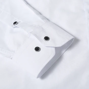 Nova Moda Belo Obleko Moške Srajce Z Dolgimi Rokavi Priložnostne Bela Formalno Rokavi Moški Slim Fit Poroko Majica Moška Oblačila Vrhovi