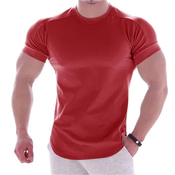Moda za moške poletne športnih t-shirt telovadnici fitnes kratek sleeved majica s kratkimi rokavi moški hitro sušenje fitnes tee majica moška oblačila