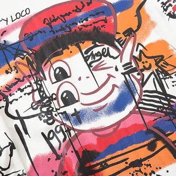 Aolamegs Akvarel Estetika Risanka Grafiti Tanke Majica Ulične Moških Bombaž Dolg Rokav Hip Hop Hoodie Modni Pulover