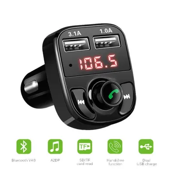 Brezžična tehnologija Bluetooth Car kit, FM Oddajnik Dvojno USB Avto Polnilec Predvajalnik Glasbe MP3, Hands-Free Radio vmesnik USB-Polnilnik