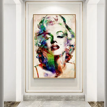 Filmska Zvezda Pisane Marilyn Monroe Platno Slikarstvo Plakatov in Fotografij Wall Art Slike za Dnevni Sobi Doma Cuadros Dekoracijo