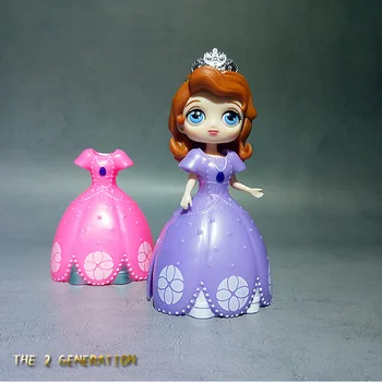 6pcs Zamrznjene Elsa sneguljčica Princesa Spremeniti Oblačila za Punčke Obleko Figurice Anime figuric Dekleta Igrače Darilo za Rojstni dan