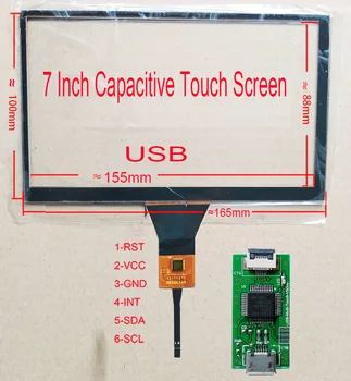 7inch USB, Zaslon na Dotik, 165*100mm FPC Sredini USB contrller Odbor Podporo Win7 8 10 Raspberry Pi Android LInux