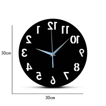 Novo prišli 3D akril ogledalo stenske ure quartz Iglo watch sodobne horloge digitalni število uro doma dekor nalepke En Obraz